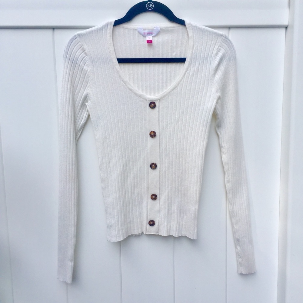 White Button Down Sweater